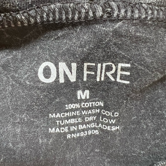 On Fire Black T-Shirt with Butterfly Design - Medium - Picture 3 of 6